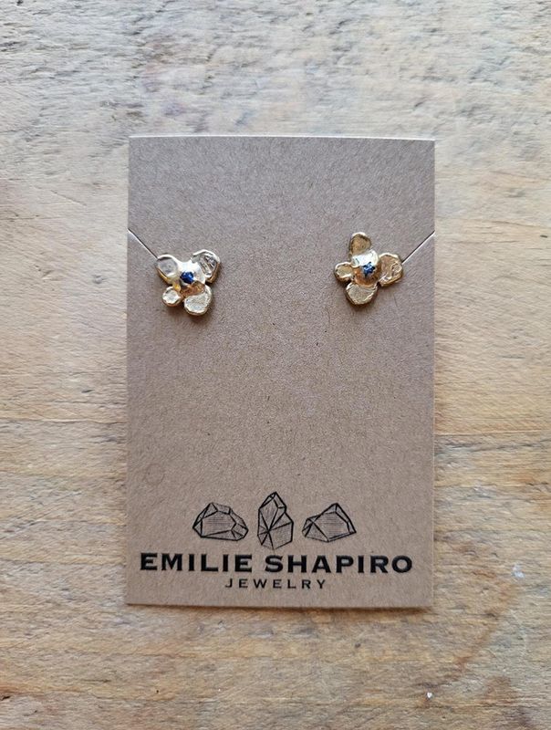 Emilie Shapiro Hydrangea Bud Studs Blue Sapphire ES42