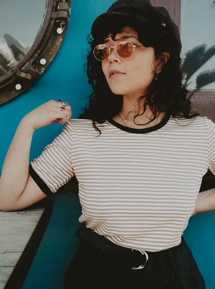The Bee &amp; The Fox Stripe Ringer Tee