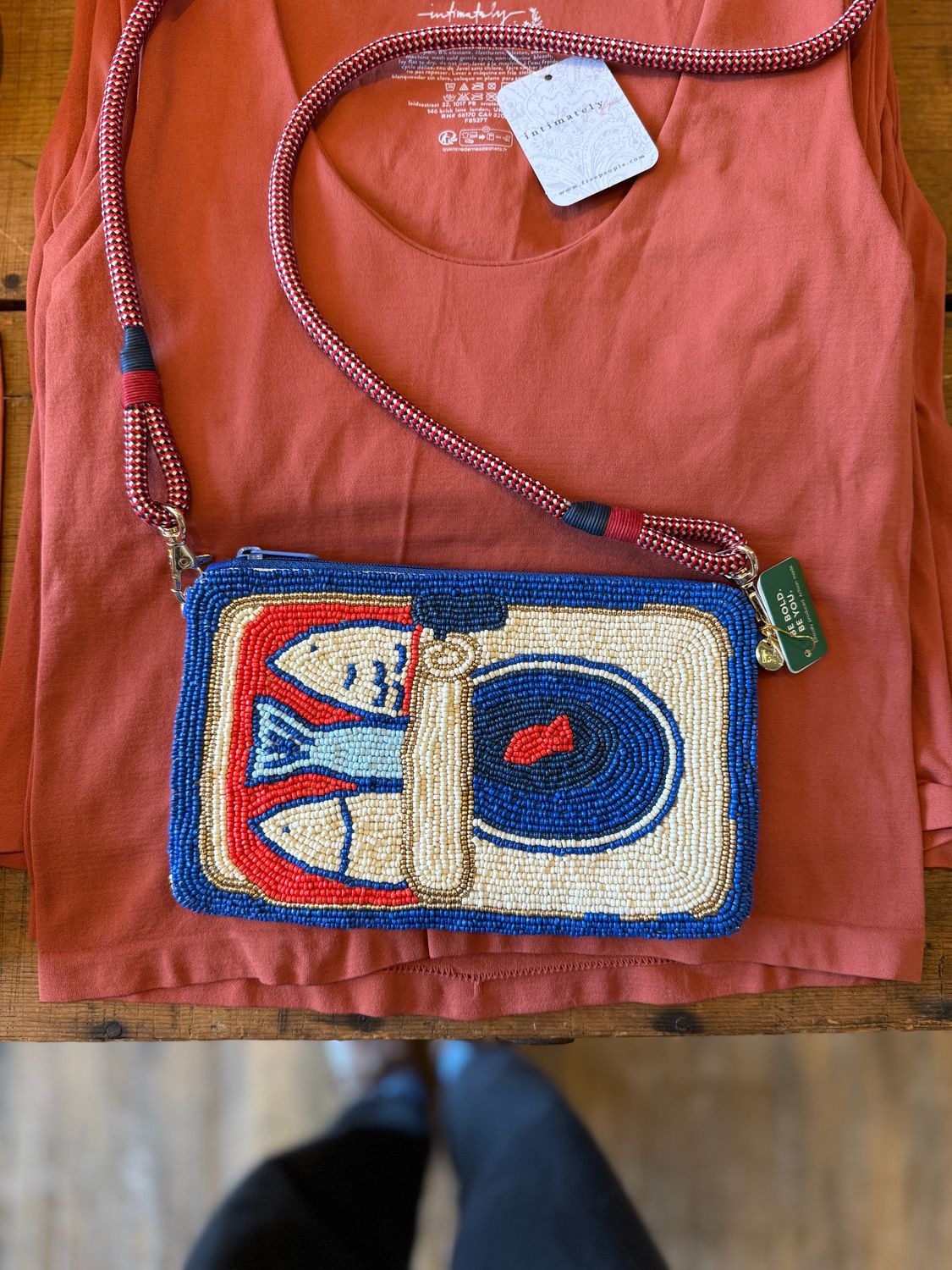 Ink + Alloy Leila Sardine Seed Bead Clutch with Strap IA71