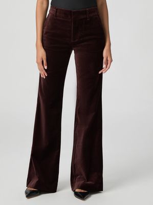 Paige Clean Front Marlow Trouser Aubergine Velvet