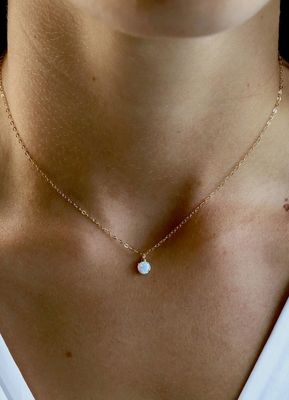 Katie Waltman Jewelry Opal Drop Necklace 16&quot; Gold Filled KW49