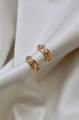 Katie Waltman Jewelry CZ Star Thick Hoops KW56