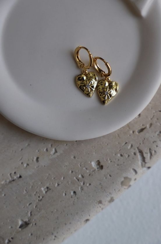 Katie Waltman Jewelry Starburst Heart Huggies KW60