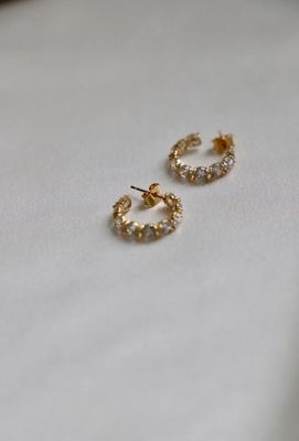 Katie Waltman Jewelry Stella CZ Eternity Hoops KW57