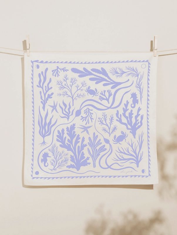 Elana Gabrielle Tides Bandana in White on Stone EG14