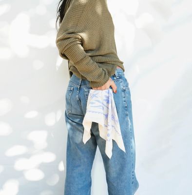 Elana Gabrielle Tides Bandana in White on Stone EG14