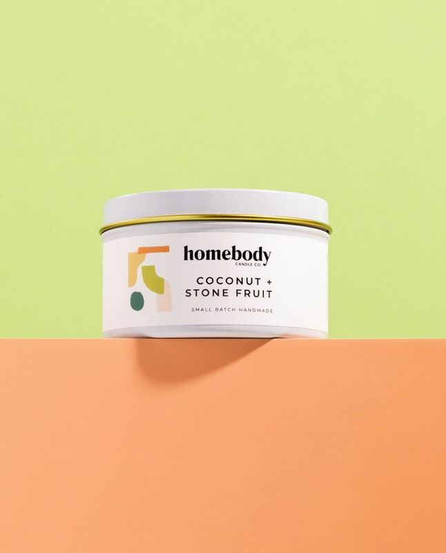 Homebody Candle Co. Coconut and Stone Fruit Candle Tin HB16