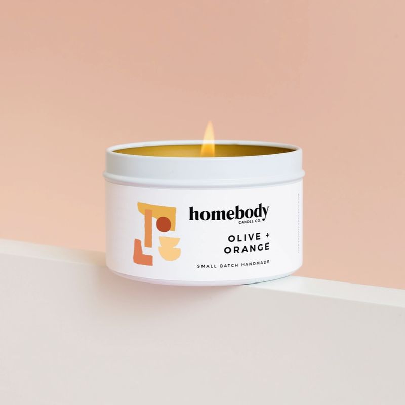 Homebody Candle Co. Olive and Orange Candle Tin HB18