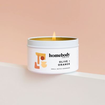 Homebody Candle Co. Olive and Orange Candle Tin HB18