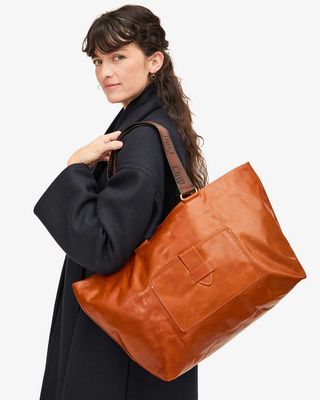 Clare V. Grande Bateau Tote in Camel
