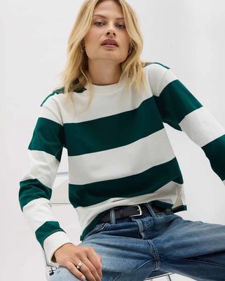 Richer Poorer Rugby Stripe Cotton Pullover (4 Colors)