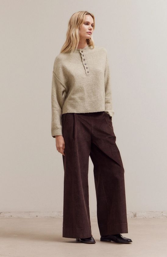 Grade &amp; Gather Half Button Down Sweater (Two Colors)