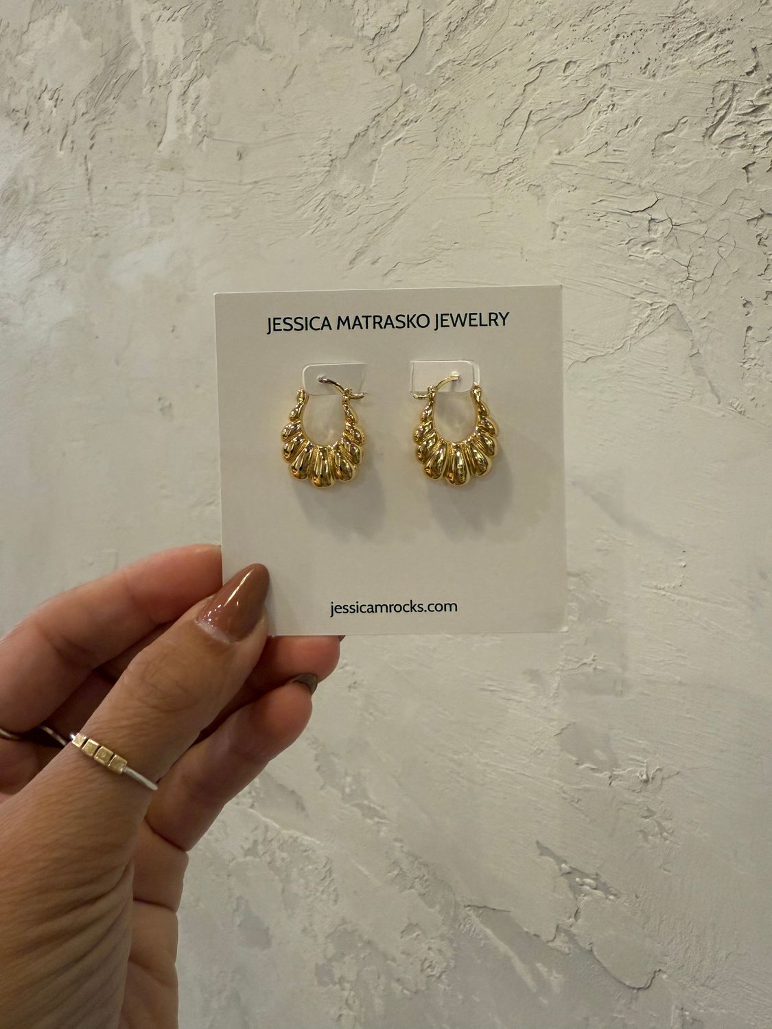Jessica Matrasko Jewelry Honey Croissant Hoop Earrings JM23