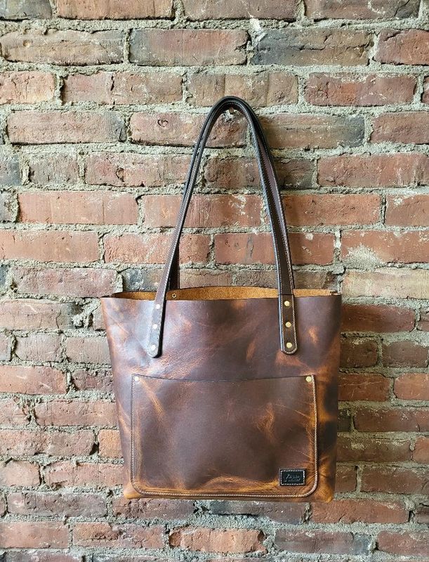 Kingdom Leather Large Tote Bag in Brown
