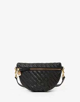 Clare V. Petite Fanny Black Woven Zig-Zag