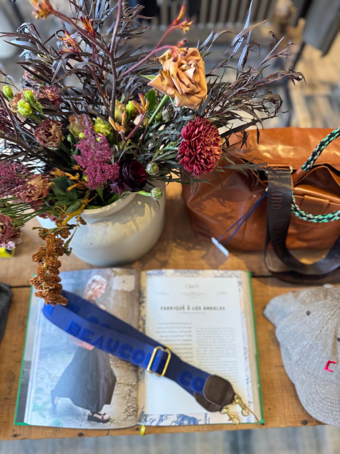 Clare V. Adjustable Crossbody Strap in Navy with Beaucoup Cool