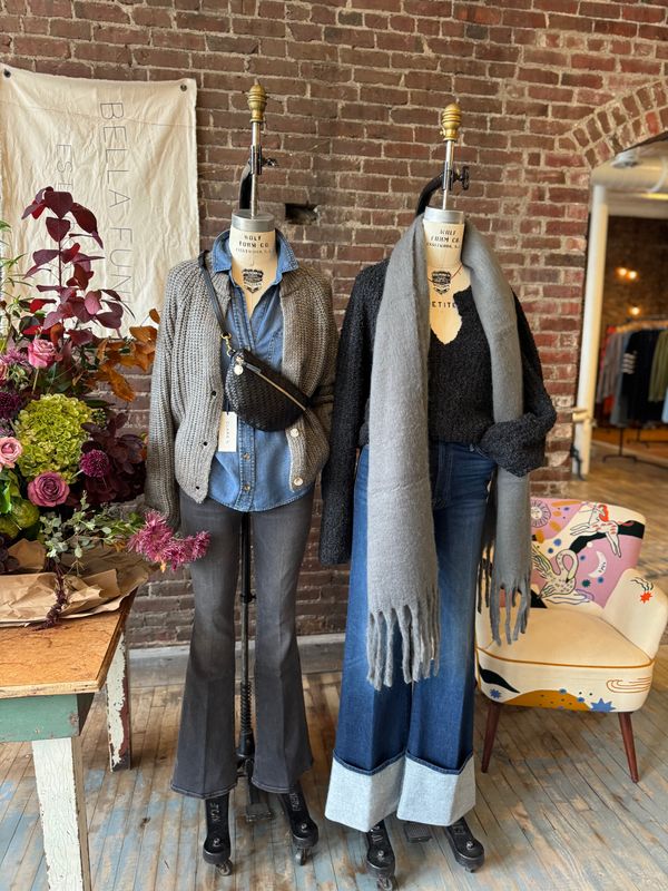 Grade &amp; Gather Opened Neck Button Cardigan (Two Colors)