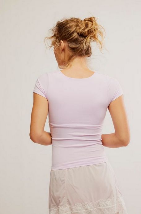 Free People Clean Lines Baby Tee in Falling Petal