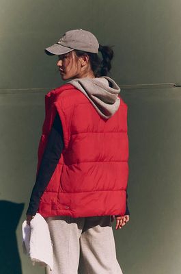 Free People In A Bubble Puffer Vest in Winterberry
