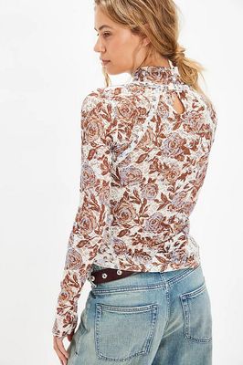 Free People Lyric Sheer Long Sleeve Turtleneck