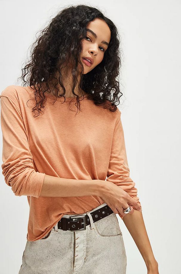 Free People Nova Tee in Peached Copper