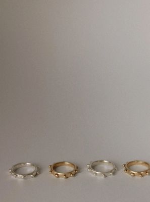 Goldie Jewelry Crown Hand Carved Ring Size 8 GJ71