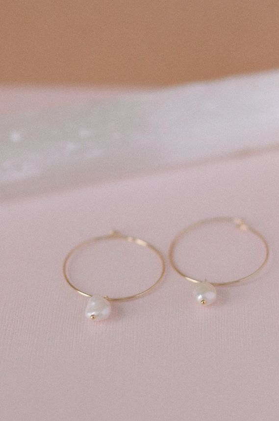 Goldie Jewelry Mini Pearl Hoops GL41