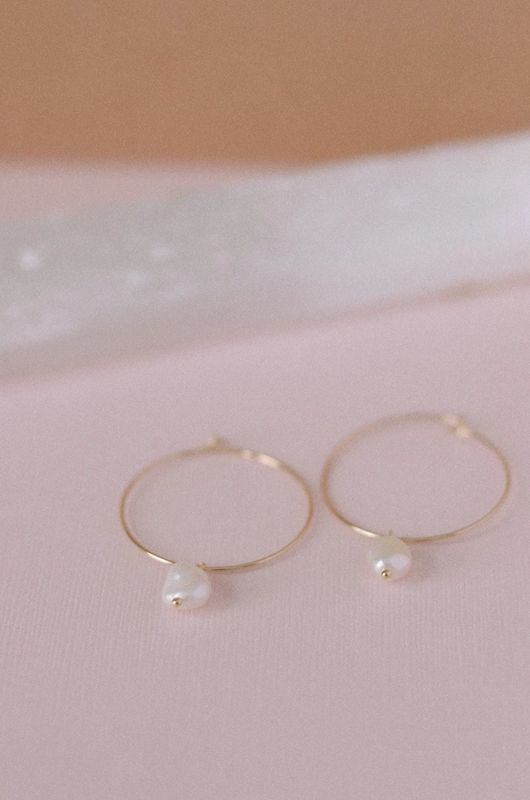 Goldie Jewelry Mini Pearl Hoops GL41