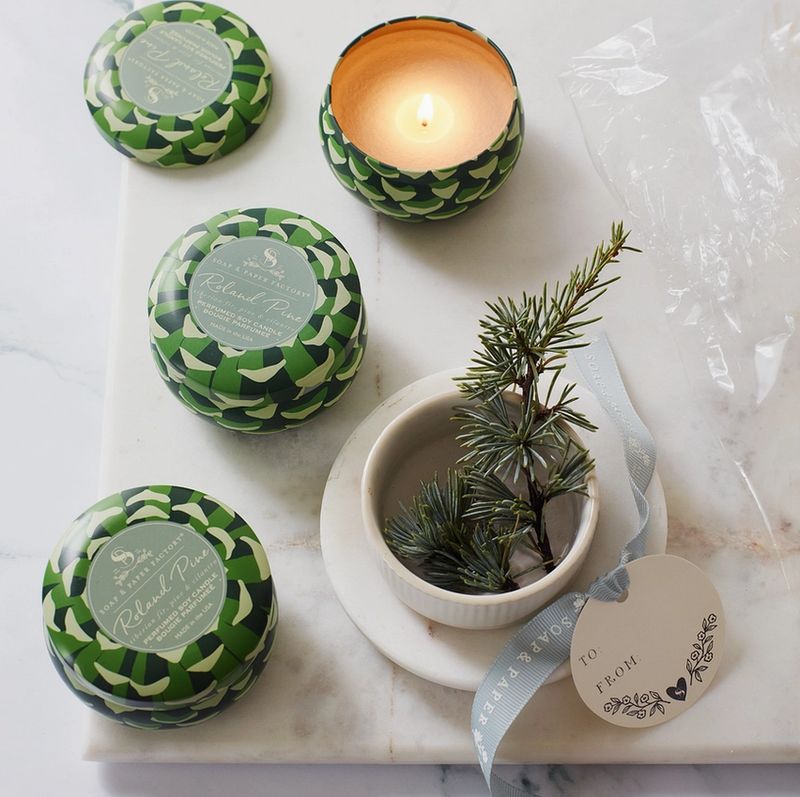 Soap &amp; Paper Factory Roland Pine Small Tin Trio Holiday Gift Set