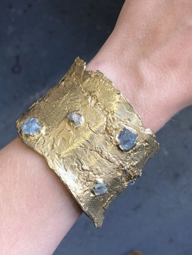 Emilie Shapiro Kindling Cuff Aquamarine and Emerald ES24