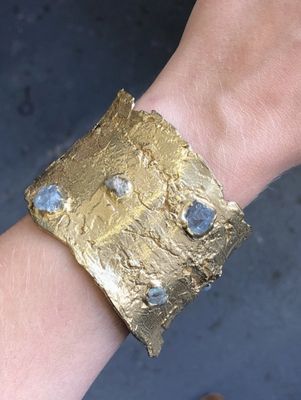 Emilie Shapiro Kindling Cuff Aquamarine and Emerald ES24