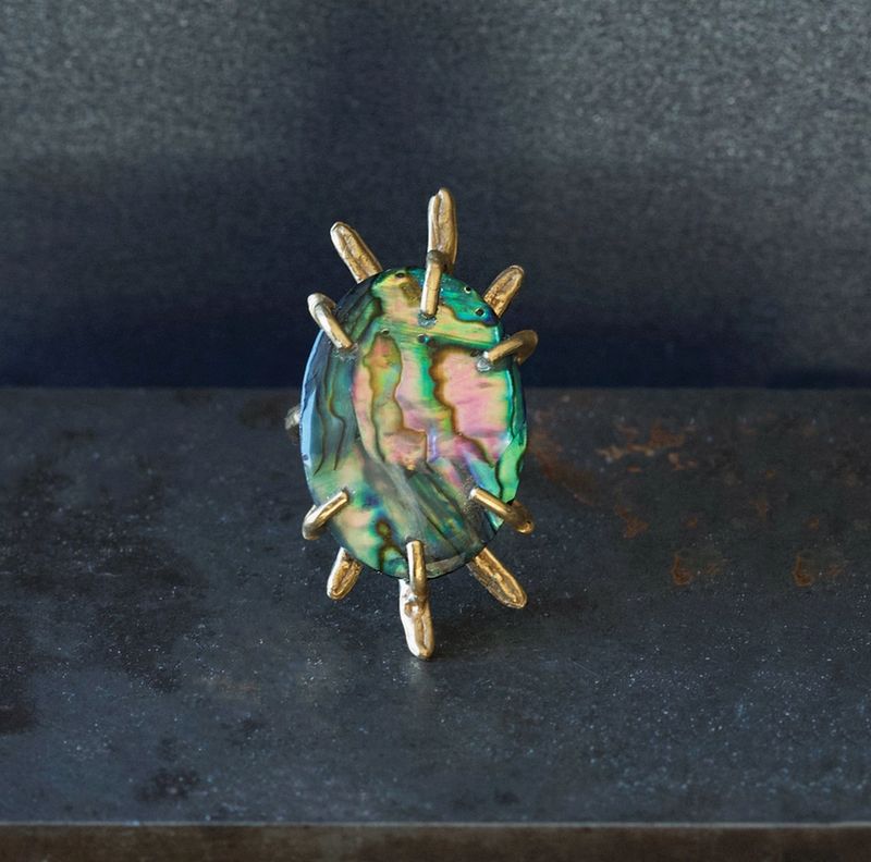 Emilie Shapiro Nova Ring Size 7.5 Paua Shell ES59