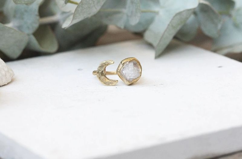 Emilie Shapiro Wax and Wane Ring Size 7 Rose Quartz ES55