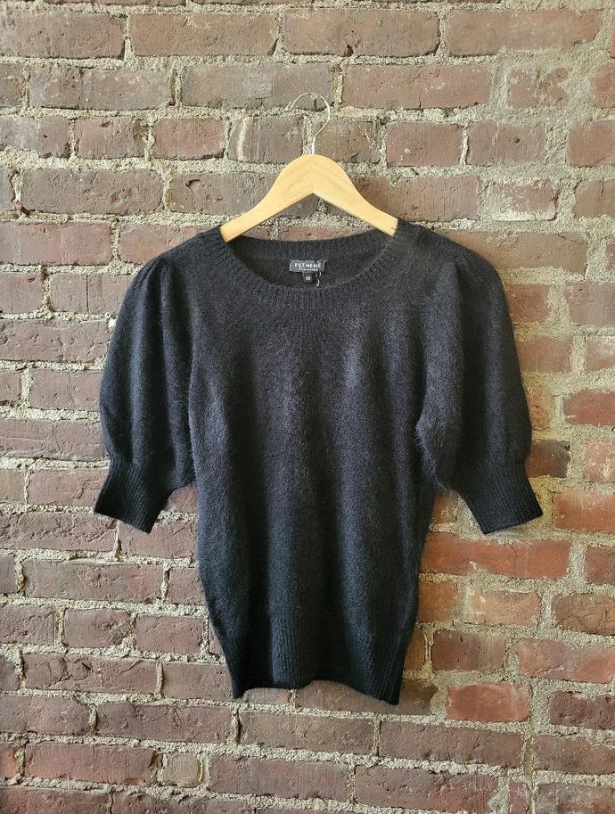 Estheme Cashmere Puff Sleeve Sweater Tee