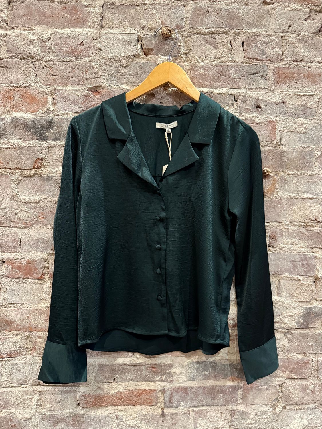 Z Supply Ana Satin Button Up Top 