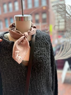 Eloise Et Moi A Little Horse Hand Embroidered Bandana in Sand EM14