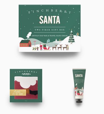 Finchberry Santa 2 Pc Bath &amp; Body Holiday Gift Set