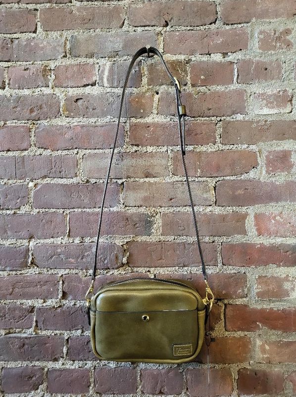 Kingdom Leather Square Crossbody in Olive