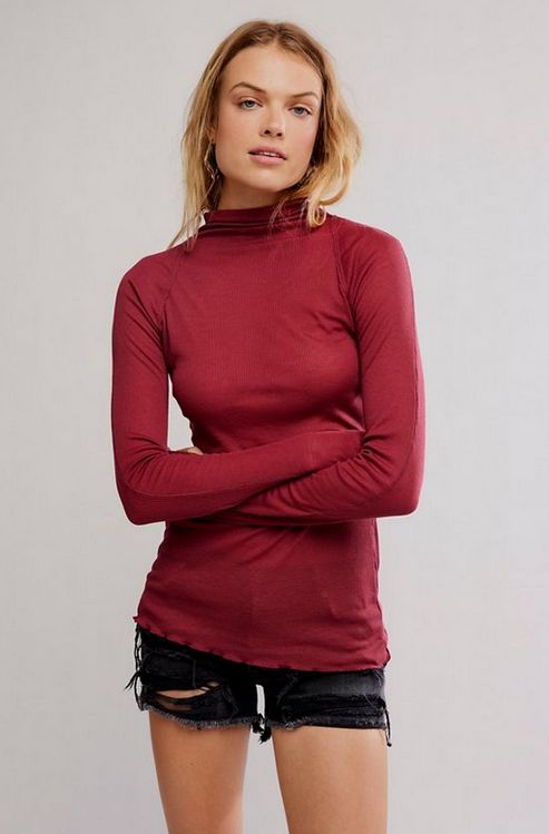 Free People Close To Home Layering in Miss Crimson