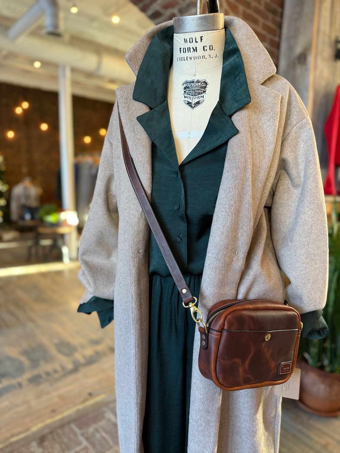 Kingdom Leather Square Crossbody in Brown