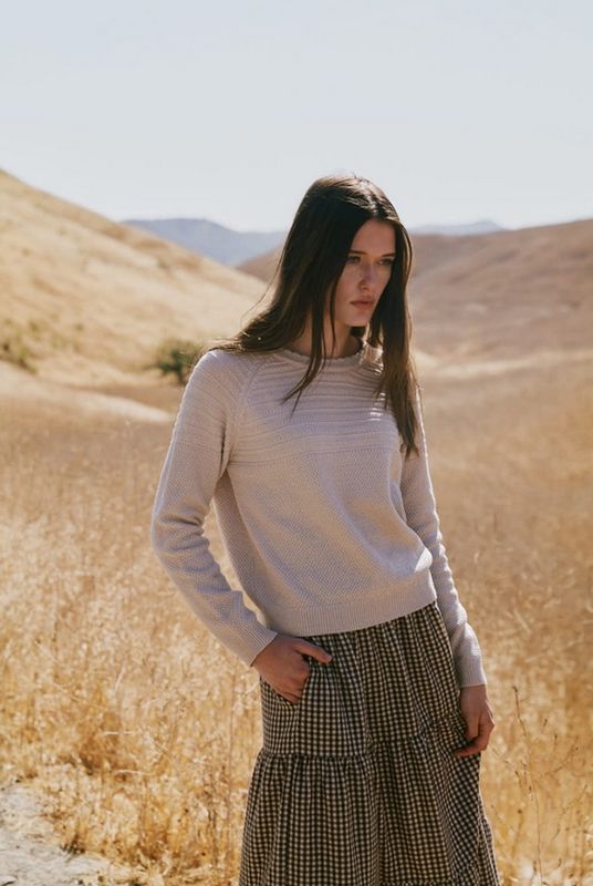 Grade &amp; Gather Scallop Neckline Sweater Top