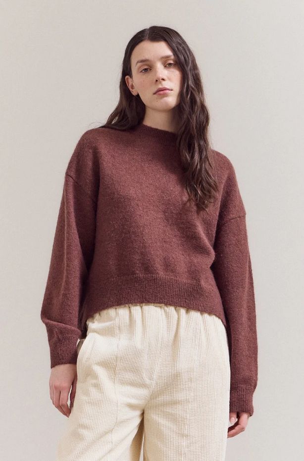 Grade &amp; Gather Seam Detail Round Neck Sweater