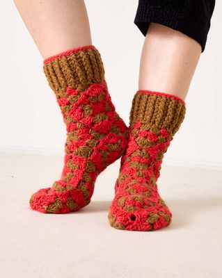 Mersea La Paz Crochet Slipper Socks (Two Colors)