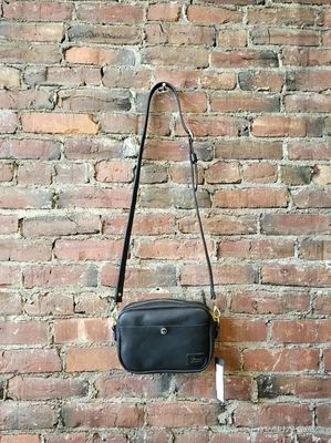 Kingdom Leather Square Crossbody in Black