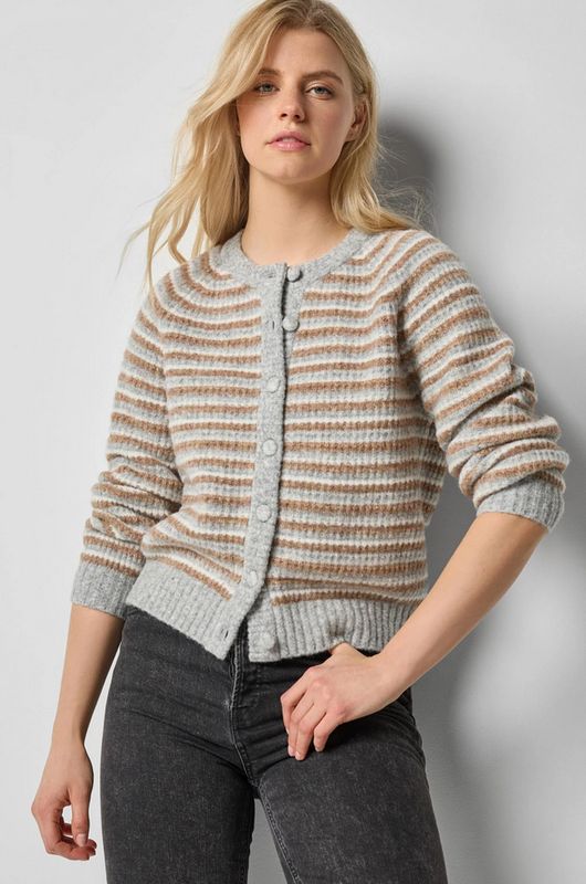 Lilla P Button Front Striped Cardigan