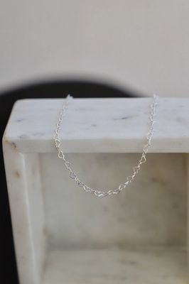 Katie Waltman Jewelry Heart Chain Necklace Sterling Silver 17" KW66