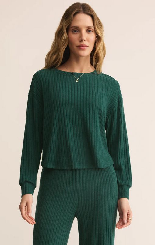 Z Supply Elfie Rib Long Sleeve Top