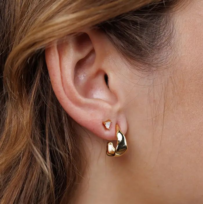 Jax Kelly Small Ripple Gold Hoop Earrings JX49