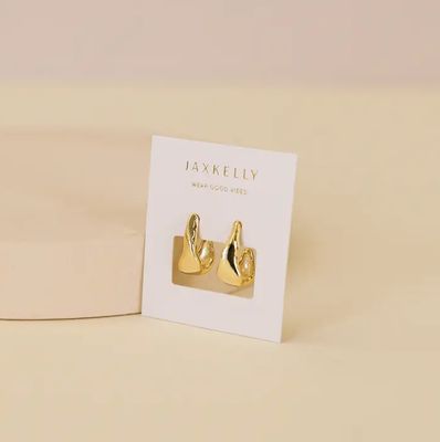 Jax Kelly Small Ripple Gold Hoop Earrings JX49