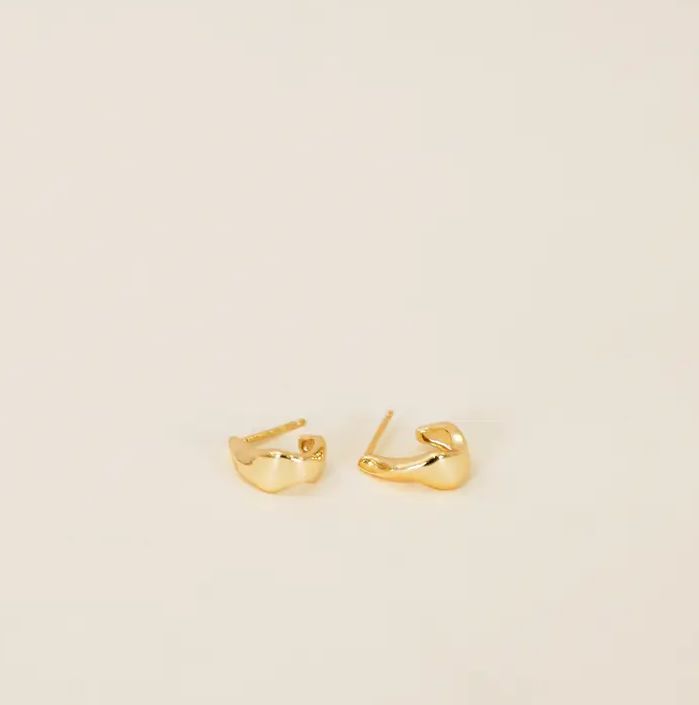 Jax Kelly Small Ripple Gold Hoop Earrings JX49